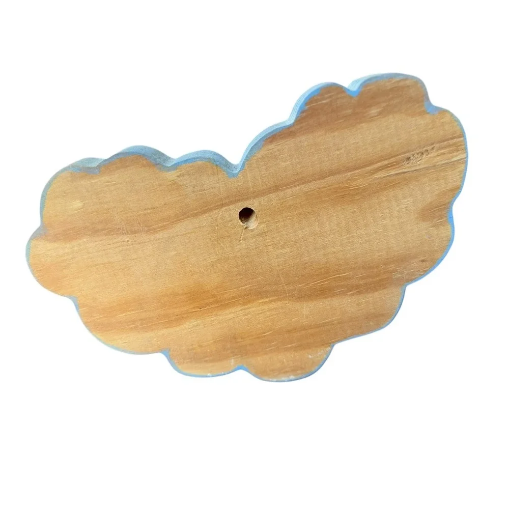 Love is Home Grown Wooden Wall Plaque Single Peg Hook Blue Pink Cottagecore